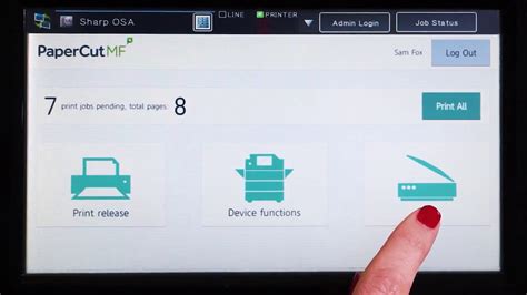 PaperCut MF For Sharp OSA Multifunction Devices Interface Walkthrough