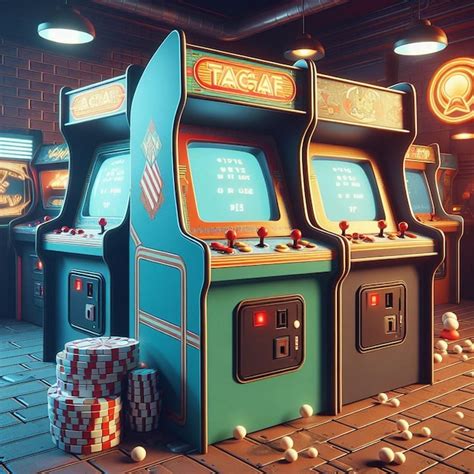 Premium Photo Retro Arcade Machine Gaming Illustration