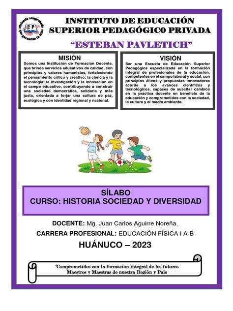 Silabo 2023 I Historia Sociedad Y Diversidad Ok Pdf