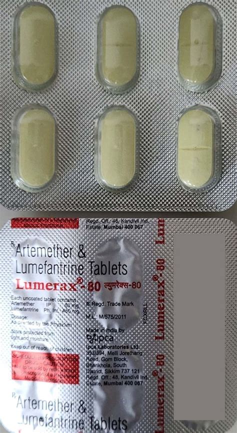 Lumerax 80 Artemether Lumefantrine Tablets At Best Price In Mumbai