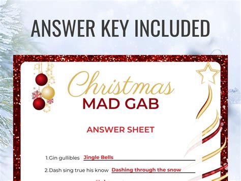 Christmas Game Mad Gab Printable Christmas Game Christmas - Etsy