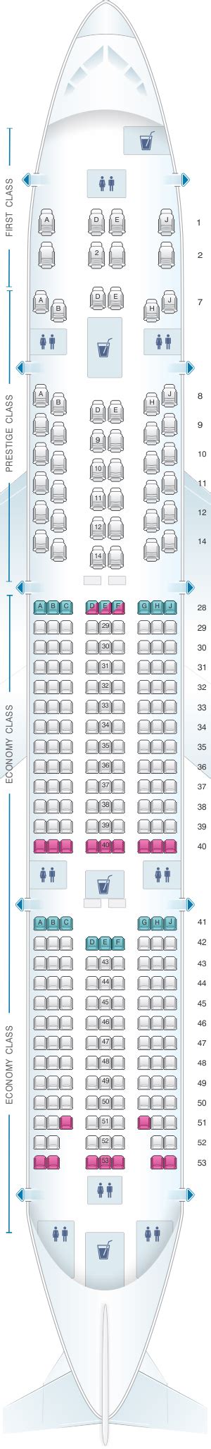 Seat Map Korean Air Boeing B777 300ER 277PAX SeatMaestro