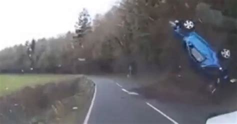 Dashcam Captures The Terrifying Moment A Car Somersaults Through The