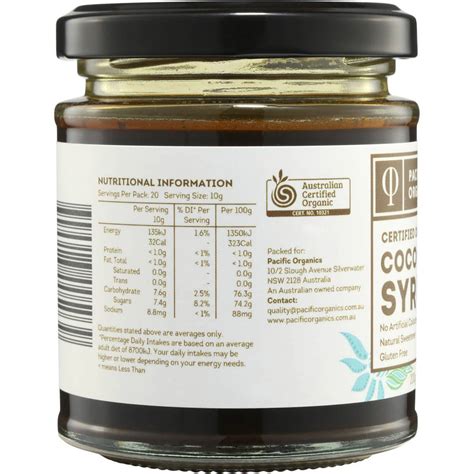 Pacific Organics Coconut Syrup G Woolworths