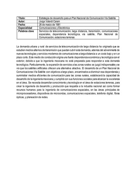 Estrategia de desarrollo para un Plan Nacional de Comunicación Vía