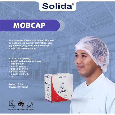 Jual Mobcap Solida Hairnet Nurse Cap Penutup Kepala Medis Isi Pcs