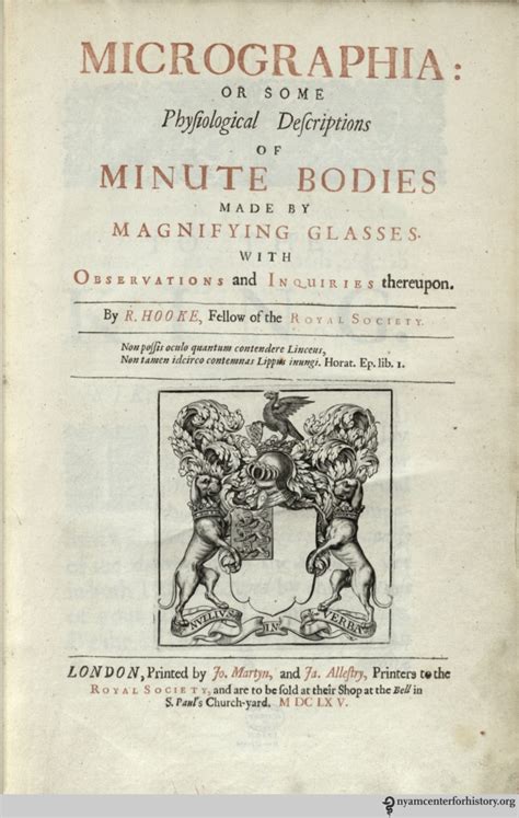 Robert Hooke’s Micrographia Item Of The Month Books Health And History