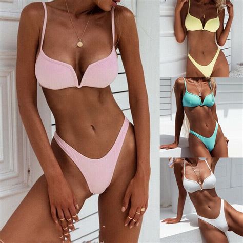 Bikini de moda para mujer traje de baño Sexy con sujetador acolchado