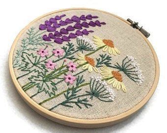 Creative Embroidery Flowers And Herbs Pattern 5 Needlepoint Etsy Herb