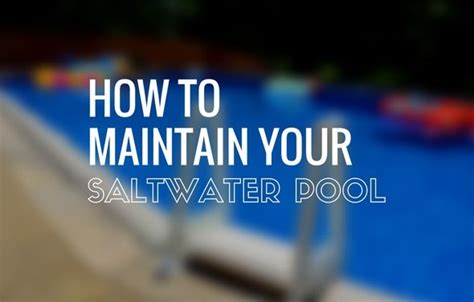 How To Maintain Your Saltwater Pool Saltwater Pool Salt Water Pool