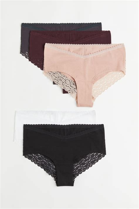 5 Pack Hipster Briefs Black Pink Ladies Handm Gb