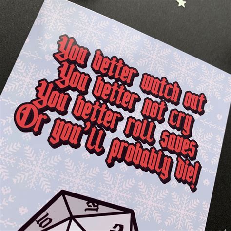 Dungeons And Dragons Christmas Card Funny Carol Dnd Etsy Uk