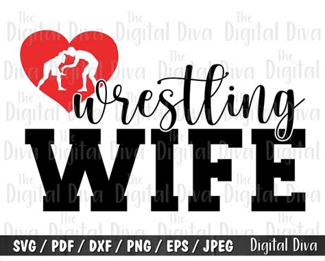 Wrestling Wife Svg Love My Wrestler Svg My Heart Is On That Etsy