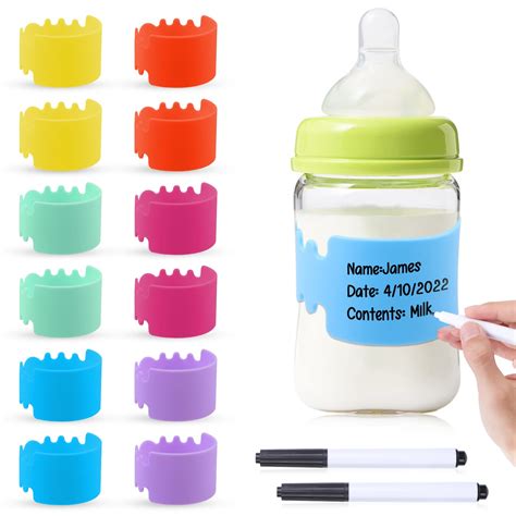 Buy 12 PCS Baby Bottle Labels For Daycare 5 Cm Silicone Daycare Bottle