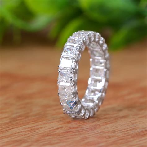 Radiant Cut Moissanite Full Eternity Wedding Ring Band Etsy