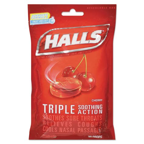 Triple Action Cough Drops, Cherry, 30/Bag - ELEVATE Marketplace