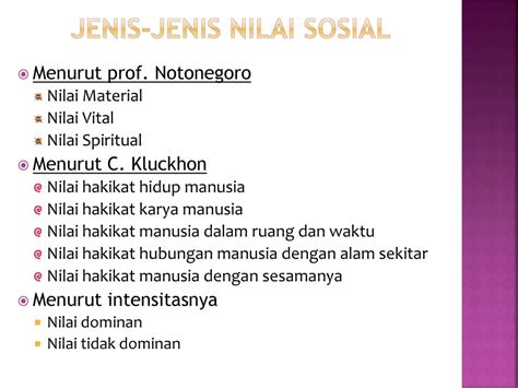 Jenis Nilai Sosial Menurut Prof Notonegoro