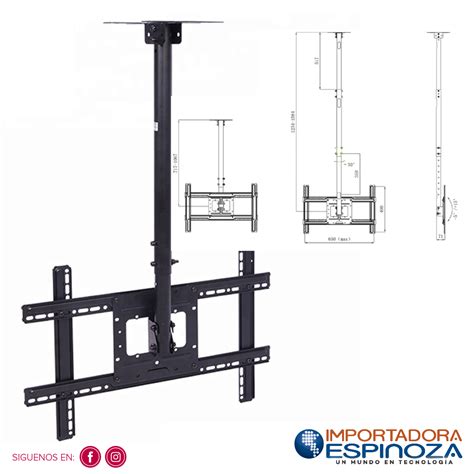 SOPORTE DE TECHO PARA TV DE 32 HASTA 70 PULGADAS SOPORTA HASTA 68 2 KG