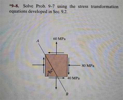 Solved 9 8 Solve Prob 97 Using The Stress Transformation