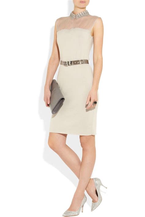 Philosophy Di Alberta Ferretti Embellished Collar Silk And Wool Dress