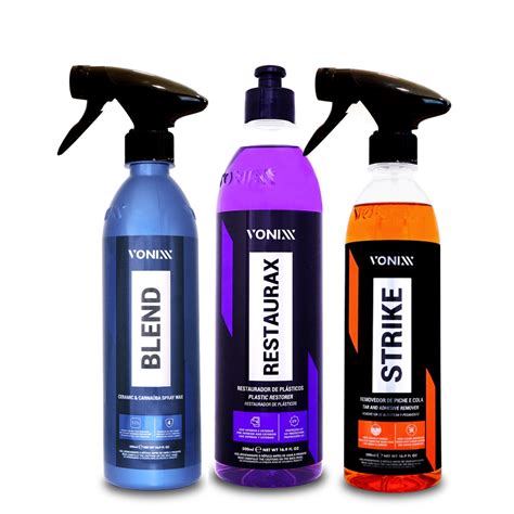 Kit Vonixx Cera Blend Spray Restaurax Restaurador De Plásticos Strike