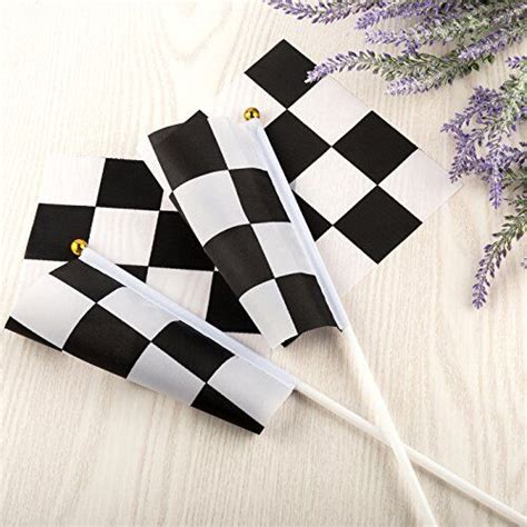 50 Pieces Checkered Flags 8 X 5 5 Inch Racing Flag Hand Held Stick