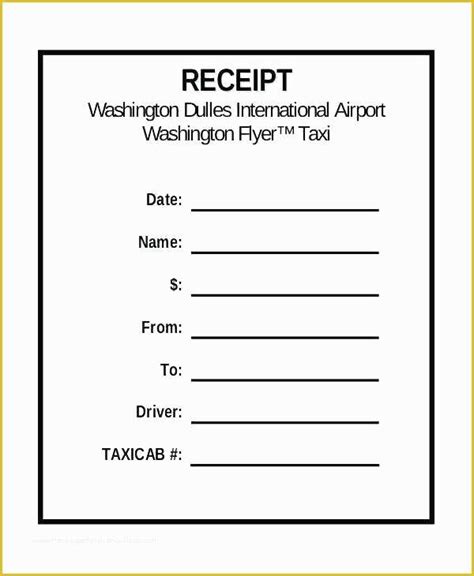 Free Parking Receipt Template Printable Templates