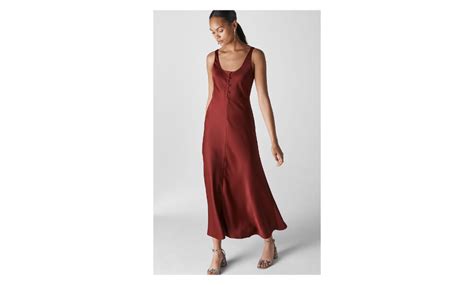 Pippa Satin Slip Dress In Burgundy On Whistles