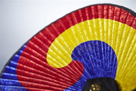 Close Up Of Korean Traditional Fan Stock Image Image Of Label Crafts
