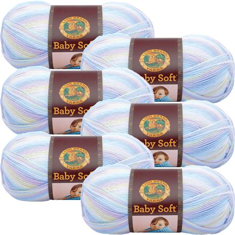 Lion Brand Baby Soft Yarn Pastel Print Multipack Of 6