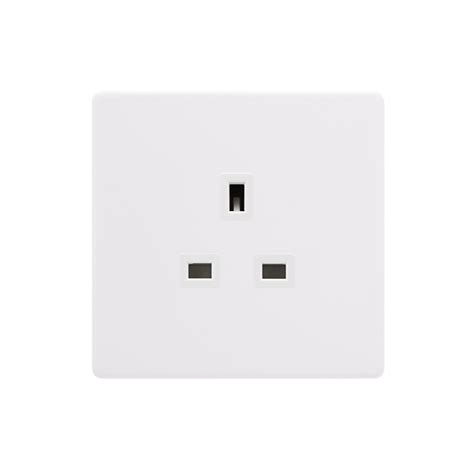 Click Definity Screwless 13a 1 Gang Unswitched Socket Polar White Alert Electrical