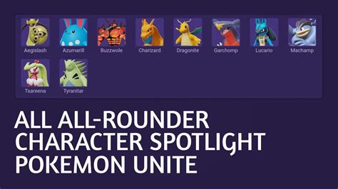 All All Rounder Character Spotlight Pokemon Unite YouTube