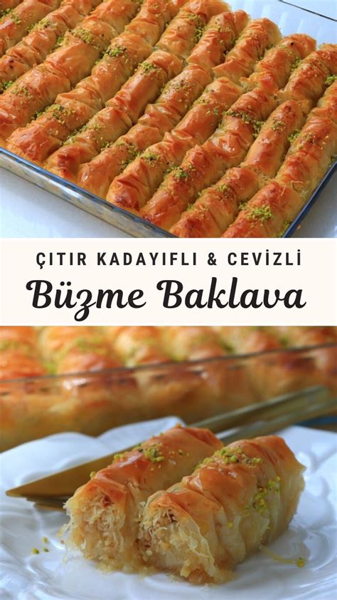 Çıtır Kadayıflı Cevizli Büzme Baklava Videolu Nefis Yemek Tarifleri