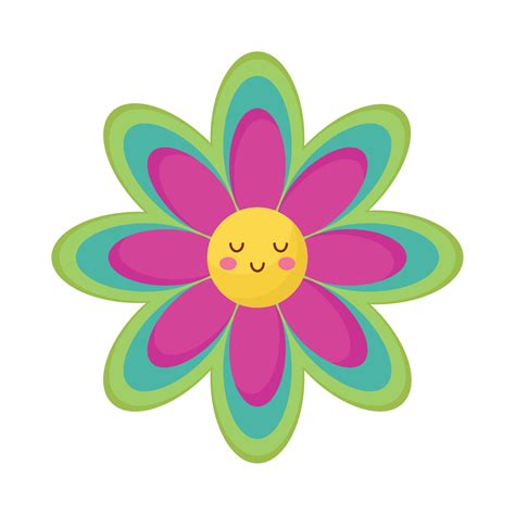 cute flower kawaii character 10480724 Vector Art at Vecteezy