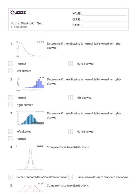 Normal Distribution Worksheets For Th Grade On Quizizz Free