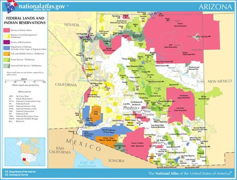 Indians Of Arizona Sized Map Map Of Arizona Map Federal Lands