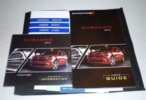 2012 DODGE DURANGO USER GUIDE OWNERS MANUAL Dvd Case 12 SXT R T CREW