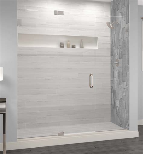 Celesta Frameless 3 8 Inch Glass Panel Swing Door And Panel Shower Door Basco Shower Doors