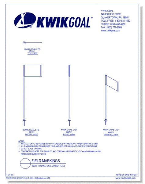 International Corner Flags Kwik Goal Caddetails