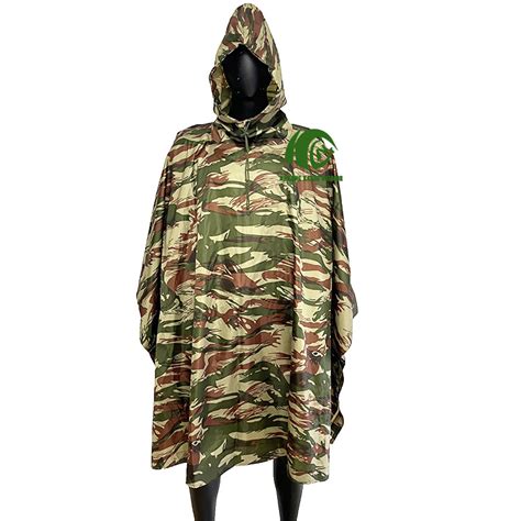 Kango Nylon Polyester Camouflage Lightweight Military Style Raincoat