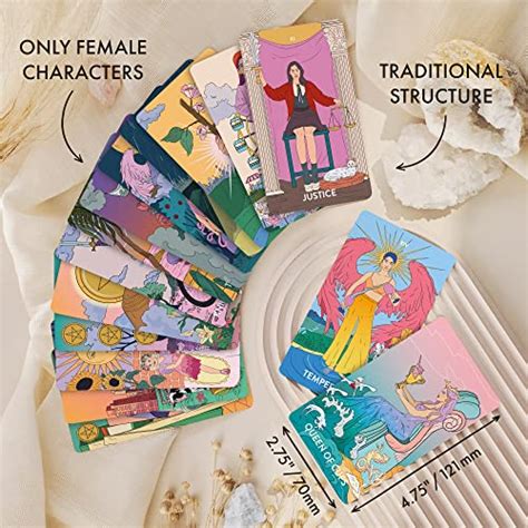 Neoteric Jeu de cartes de tarot féminin Jeu de tarot sans bordure