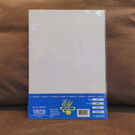 Veco Elit Specialty Board Vellum X Gsm Sheets Shopee