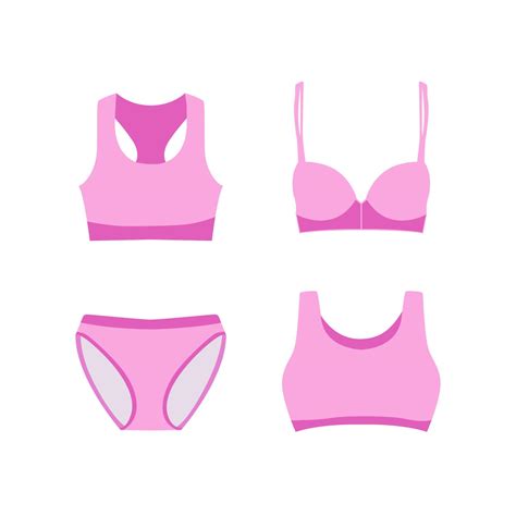 Woman Bra Bralette Panty Sports Innerwear Lingerie Illustration Icon