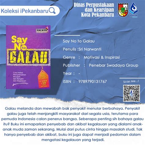 Sinopsis Buku Say No To Galau Dinas Perpustakaan Dan Kearsipan Kota