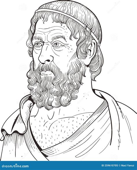 Euripides Cartoon Style Portrait Vector Cartoondealer