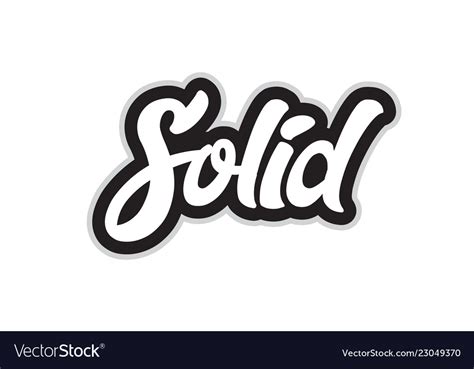 Black And White Solid Hand Written Word Text Vector Image