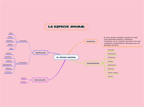 El Reino Animal Mind Map