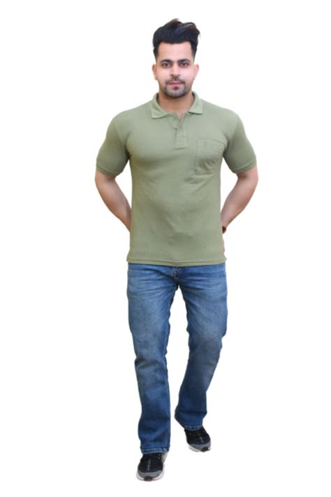 Vittanath Men S Half Sleeve Light Green Tshirt With Collar Jiomart