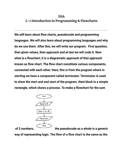 Solution Dsa Intro Programming Flowcharts Pdf Studypool