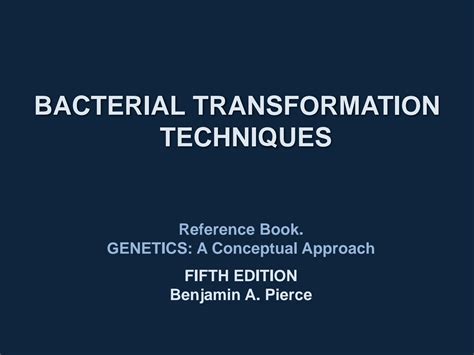 SOLUTION: Bacterial transformation techniques - Studypool